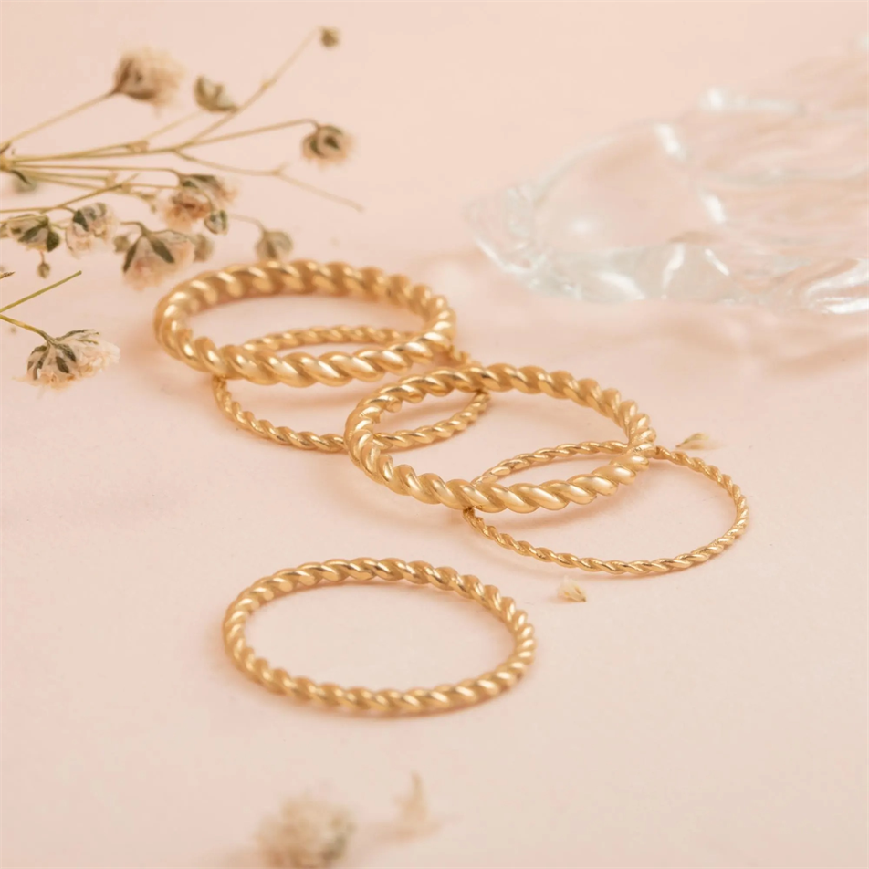 Gold Braided Rope Ring