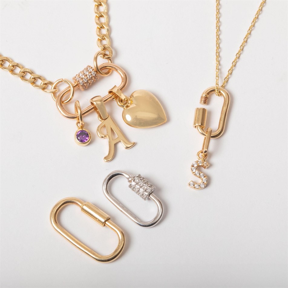 Altın Oval Charm Tutucu