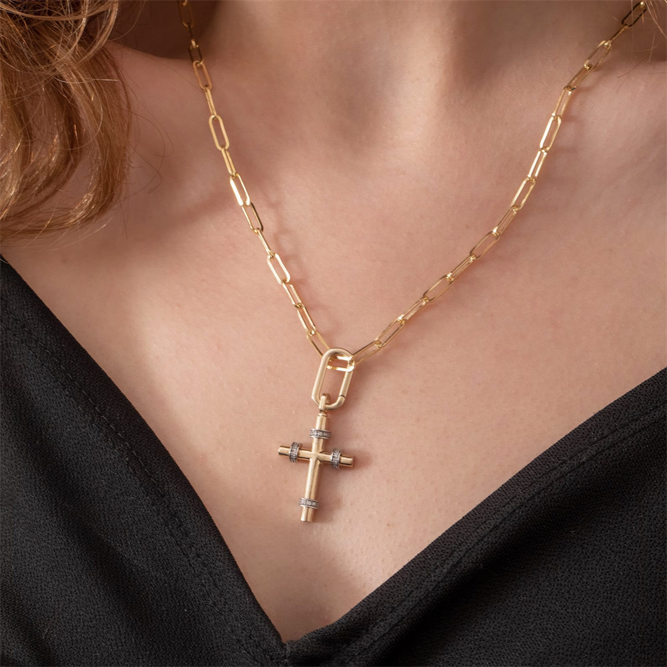Altın Oval Charm Tutucu Kolye