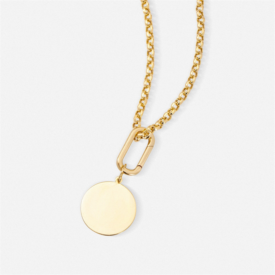 Altın Oval Charm Tutucu Kolye