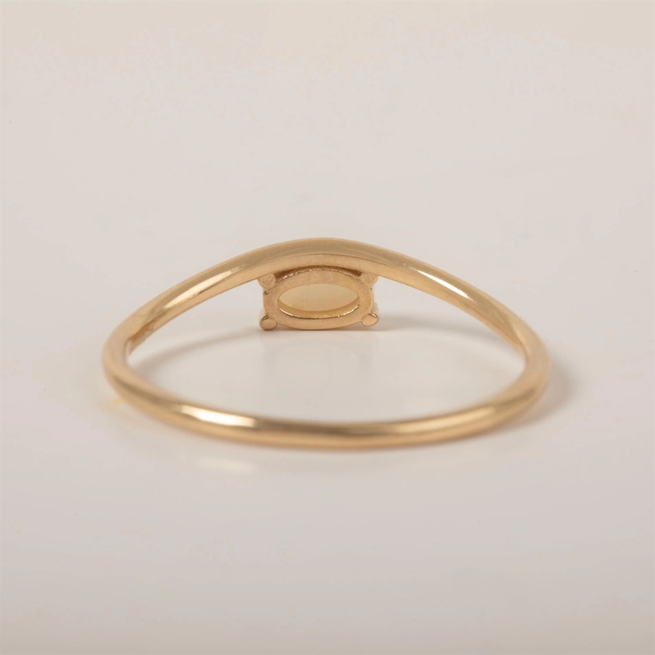Gold Oval Opal Ring