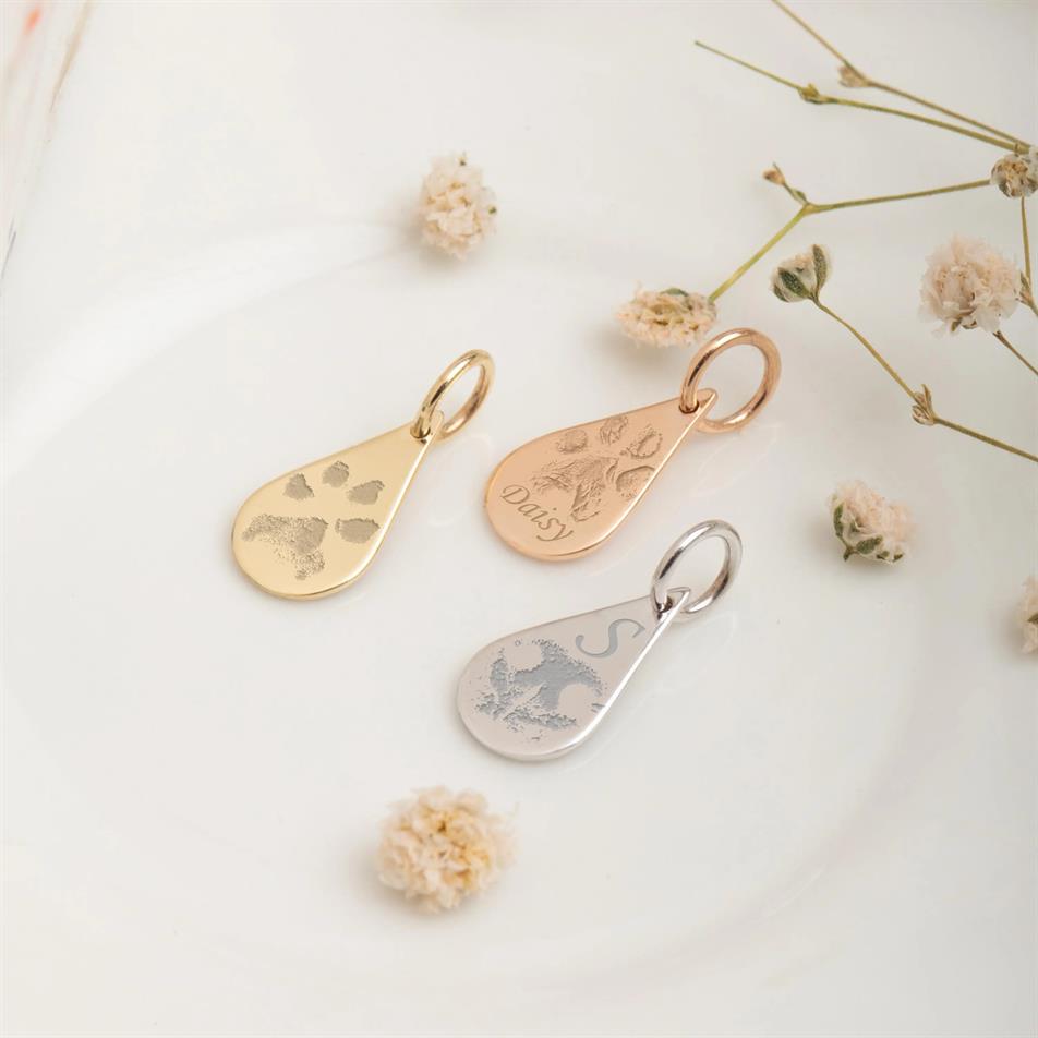 Gold Pet Paw Print Necklace