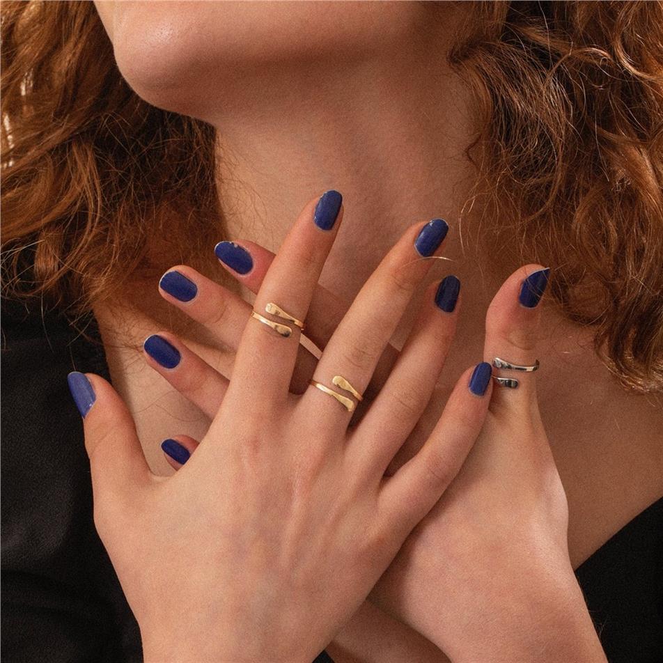 Solid Gold Paw Print Wrap Ring