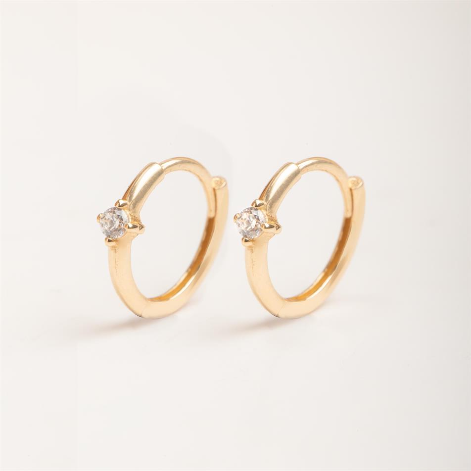 Minimalist Diamond Hoop Earrings
