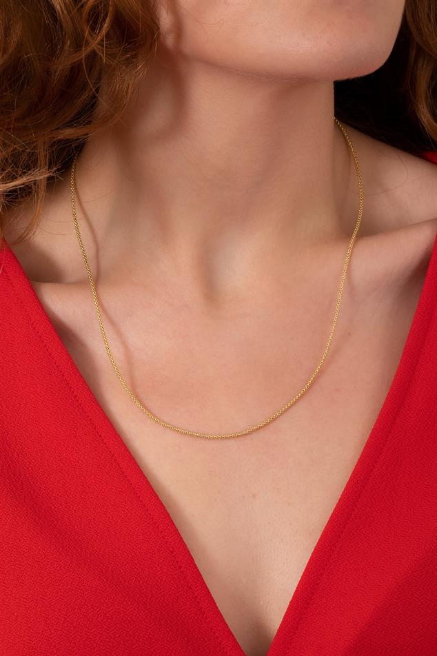 Altın Popcorn Zincir Kolye