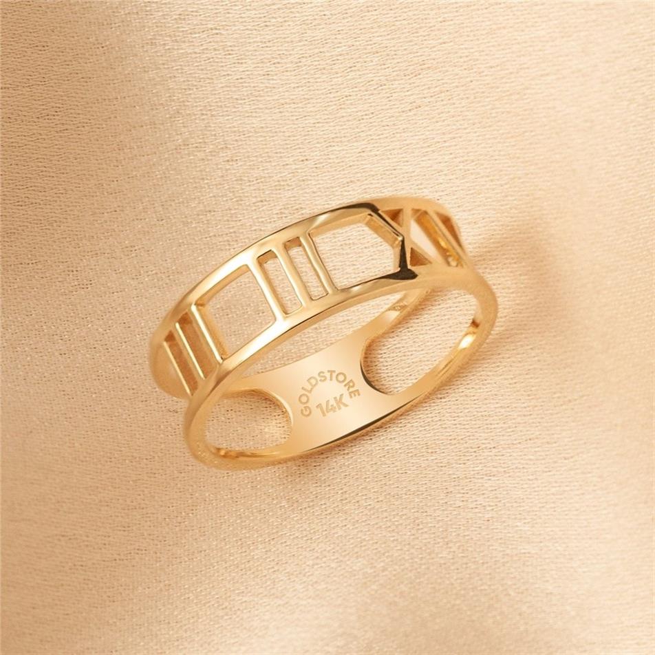 Solid Gold Roman Numeral Ring