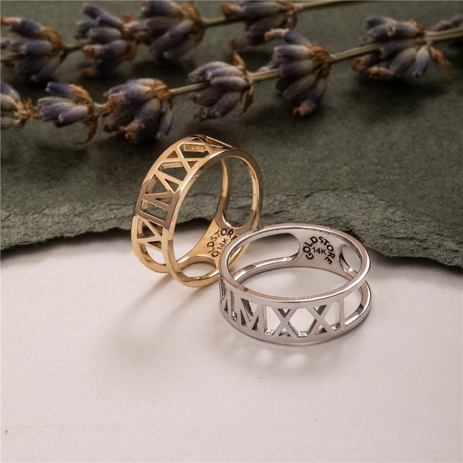Solid Gold Roman Numeral Ring