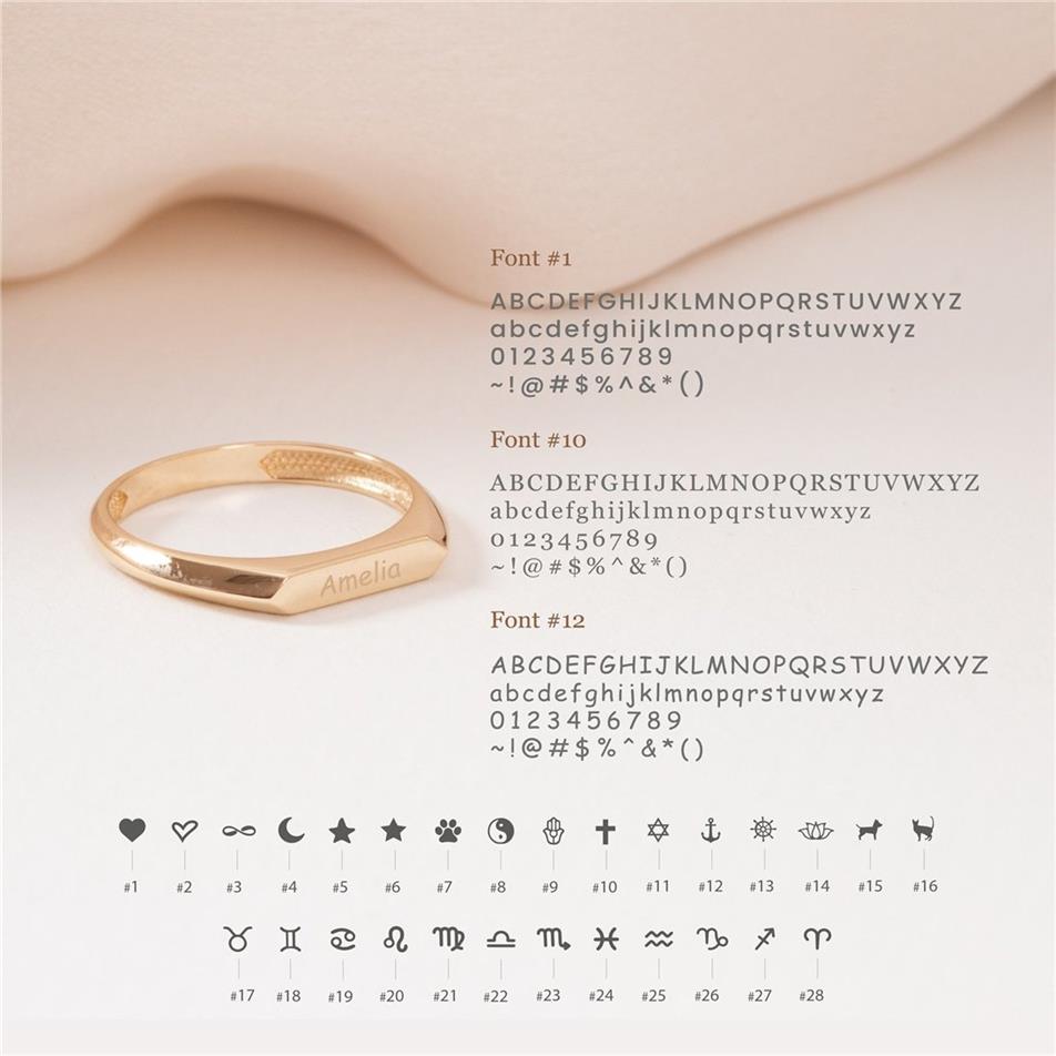 Solid Gold Personalized Signet Ring