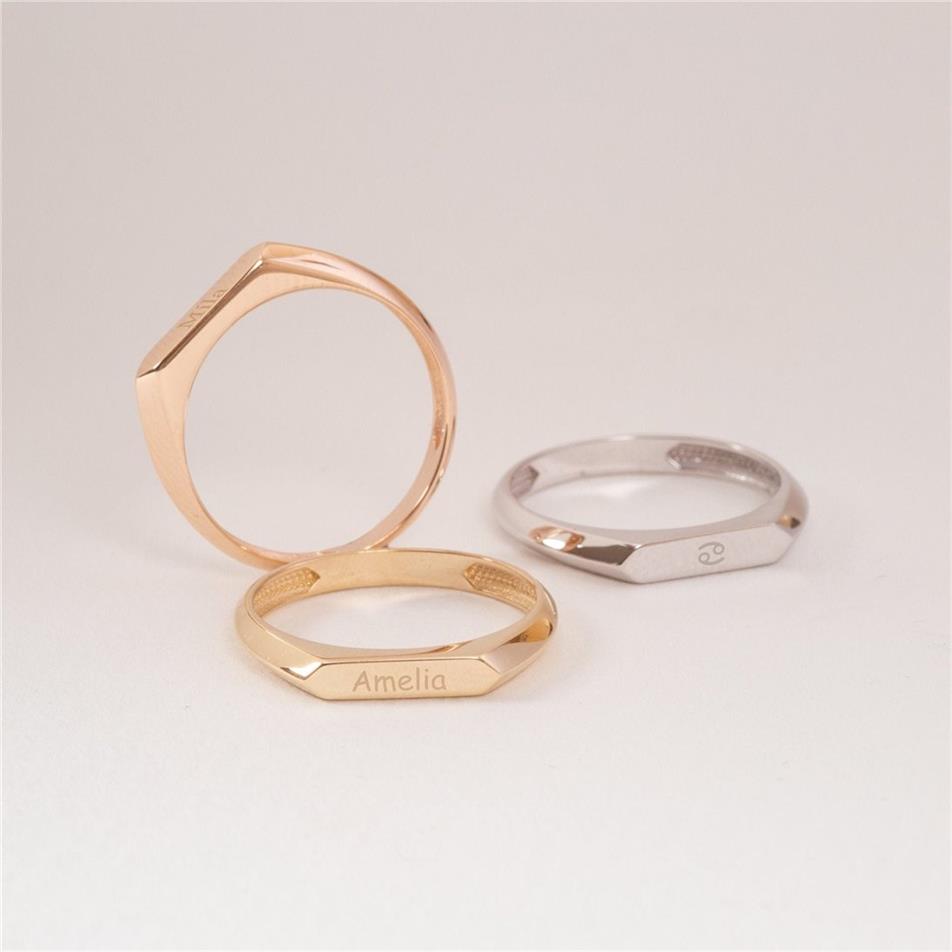 Solid Gold Personalized Signet Ring