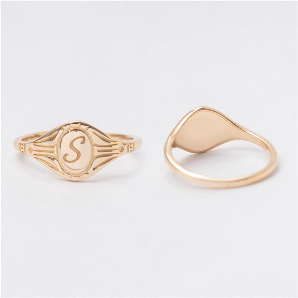 Solid Gold Engraved Signet Ring