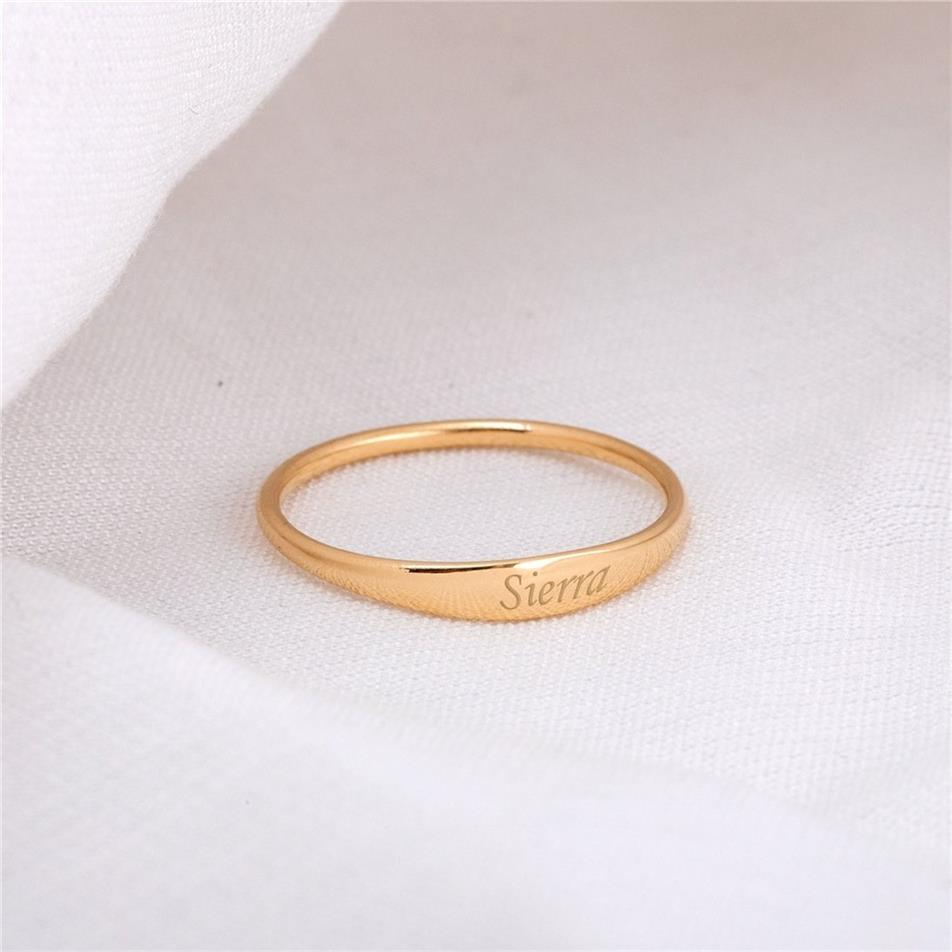 Solid Gold Custom Name Ring