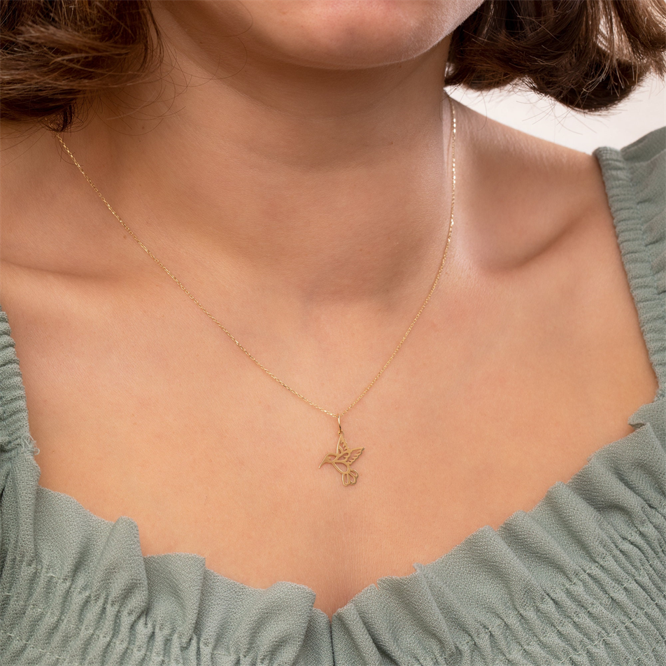 Gold Hummingbird Necklace