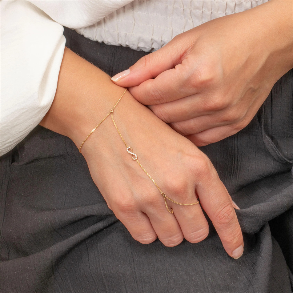Gold Infinity Hand Chain Bracelet