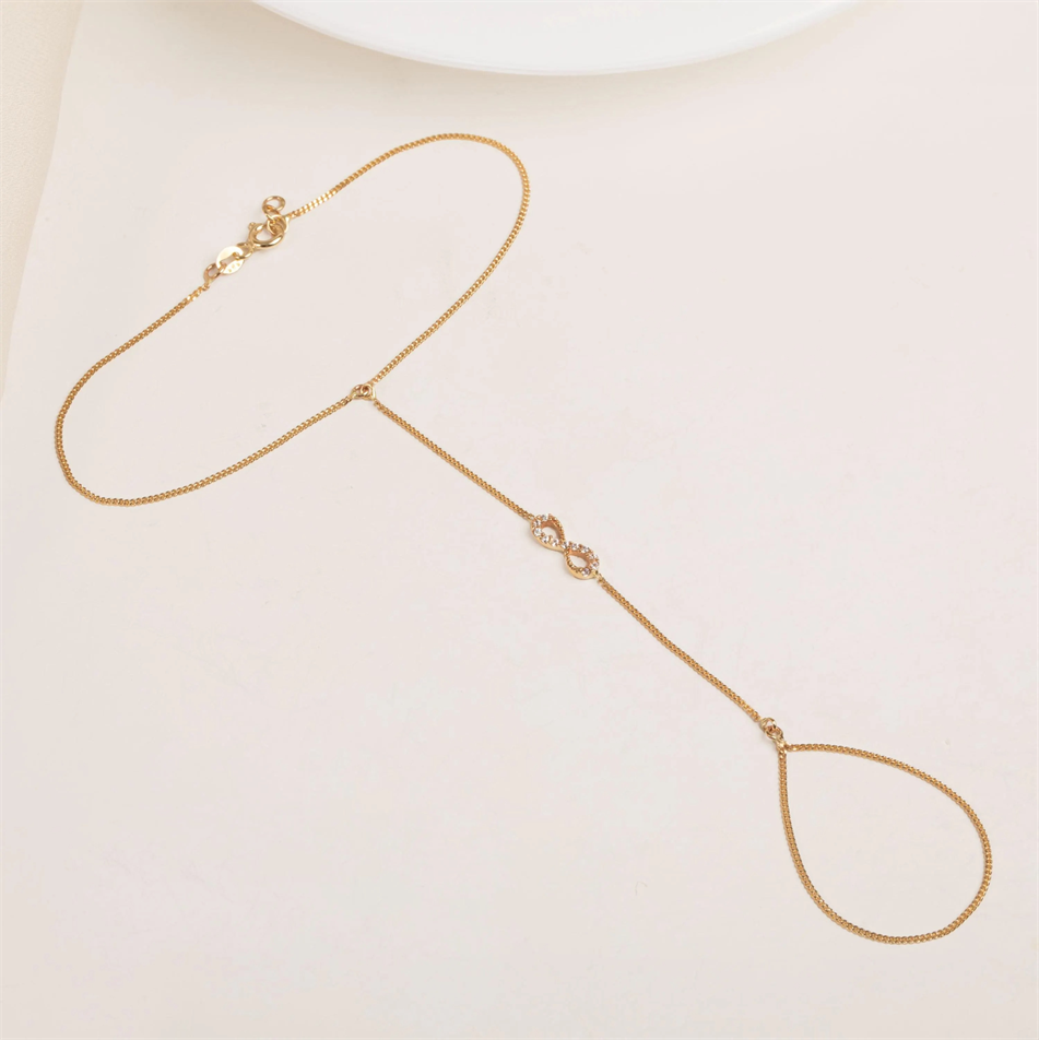 Gold Infinity Hand Chain Bracelet