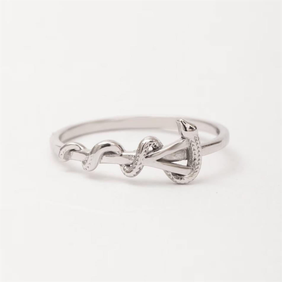 Gold Medical Snake Symbol Ring