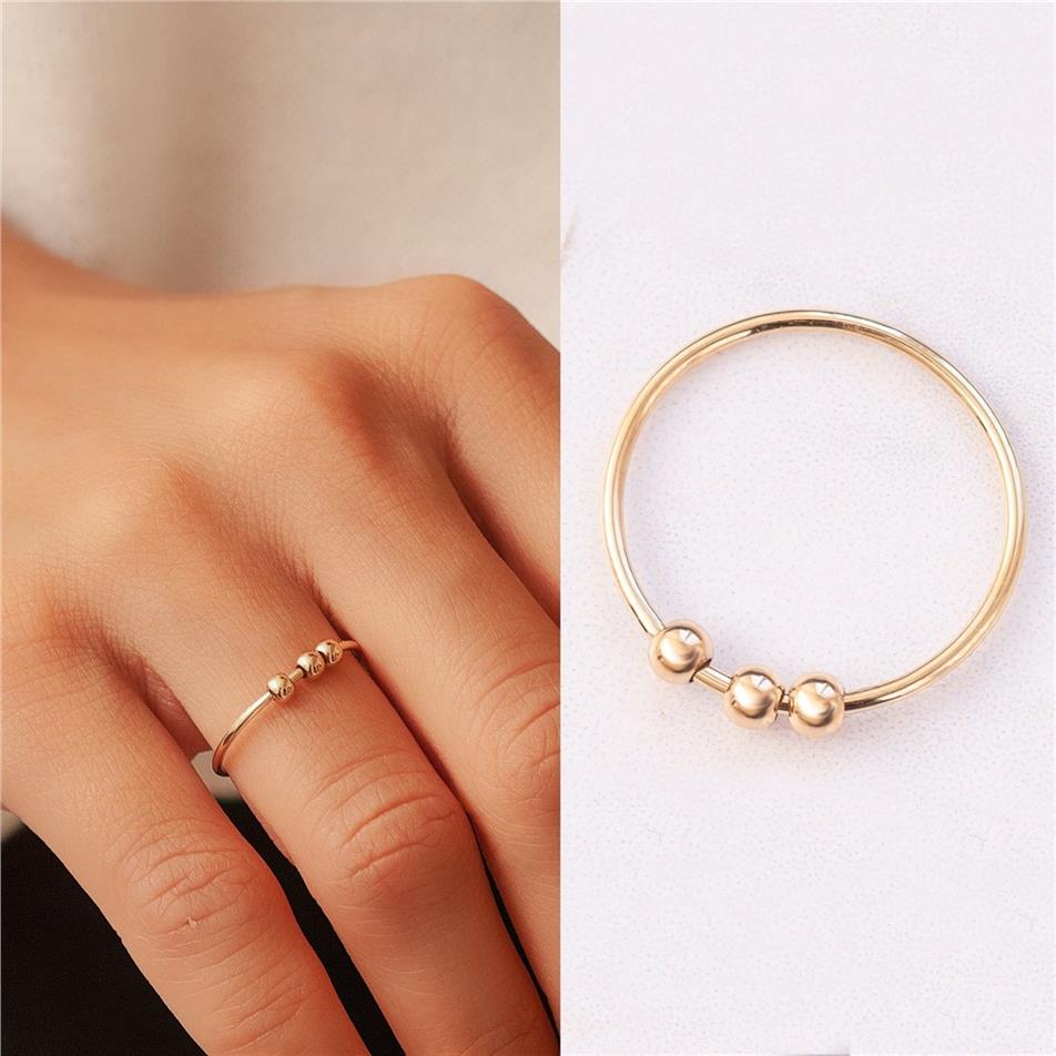 Solid Gold Minimalist Bead Ring