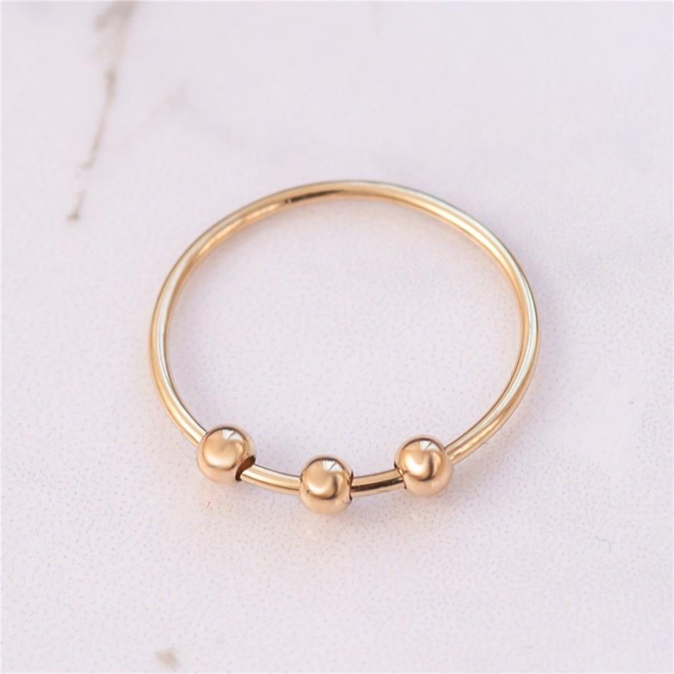 Solid Gold Minimalist Bead Ring
