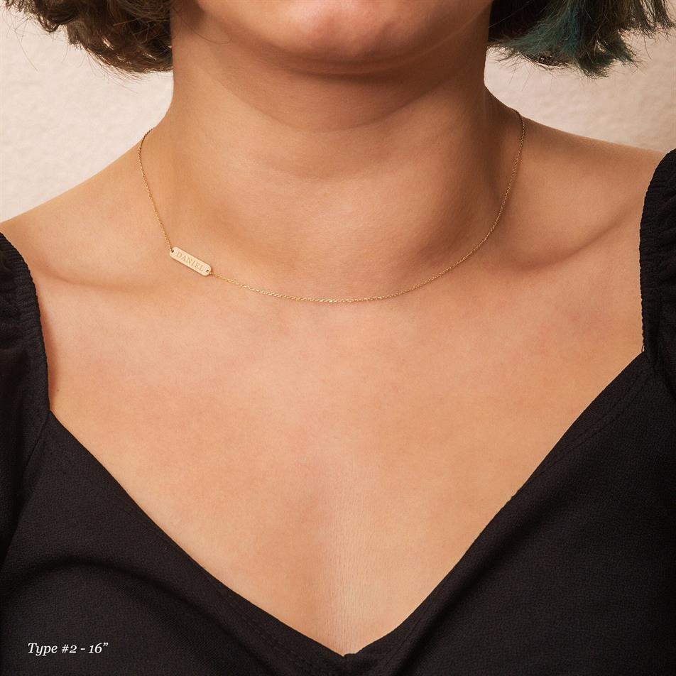 Altın Yatay Bar Kolye