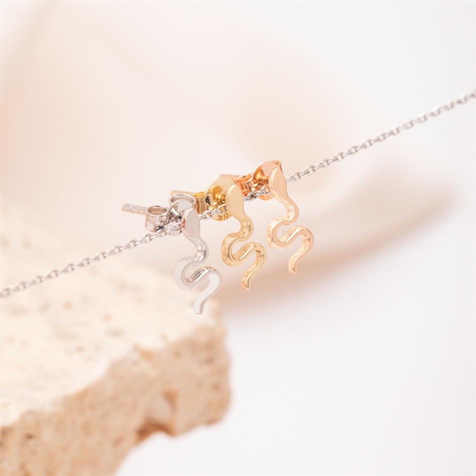 Gold Snake Stud Earrings