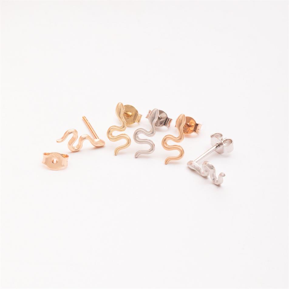 Gold Snake Stud Earrings