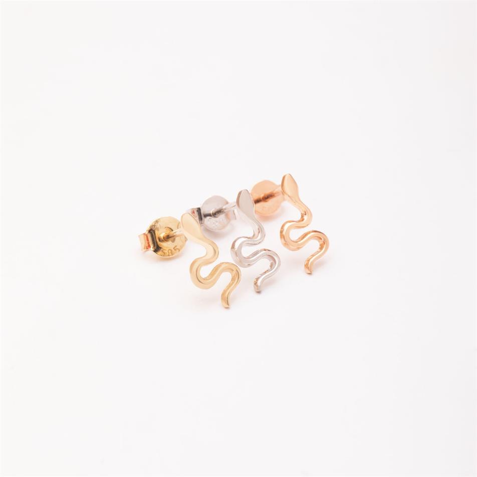 Gold Snake Stud Earrings