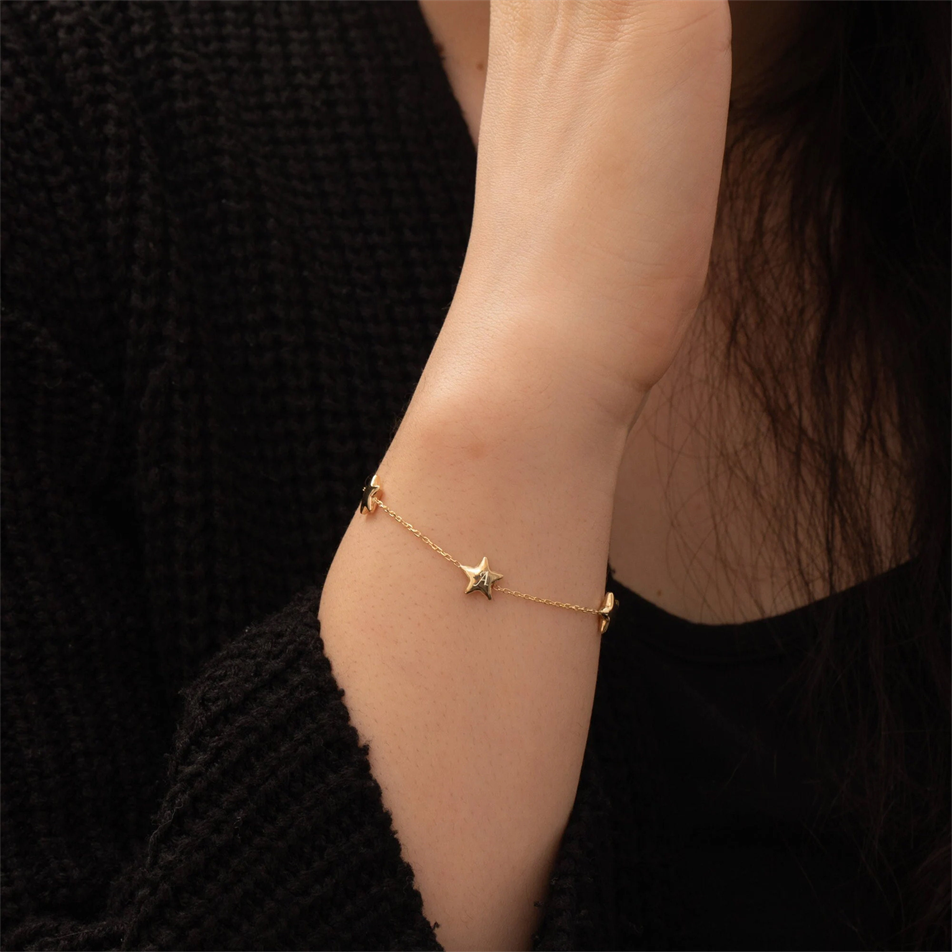 Gold Celestial Star Personalized Bracelet