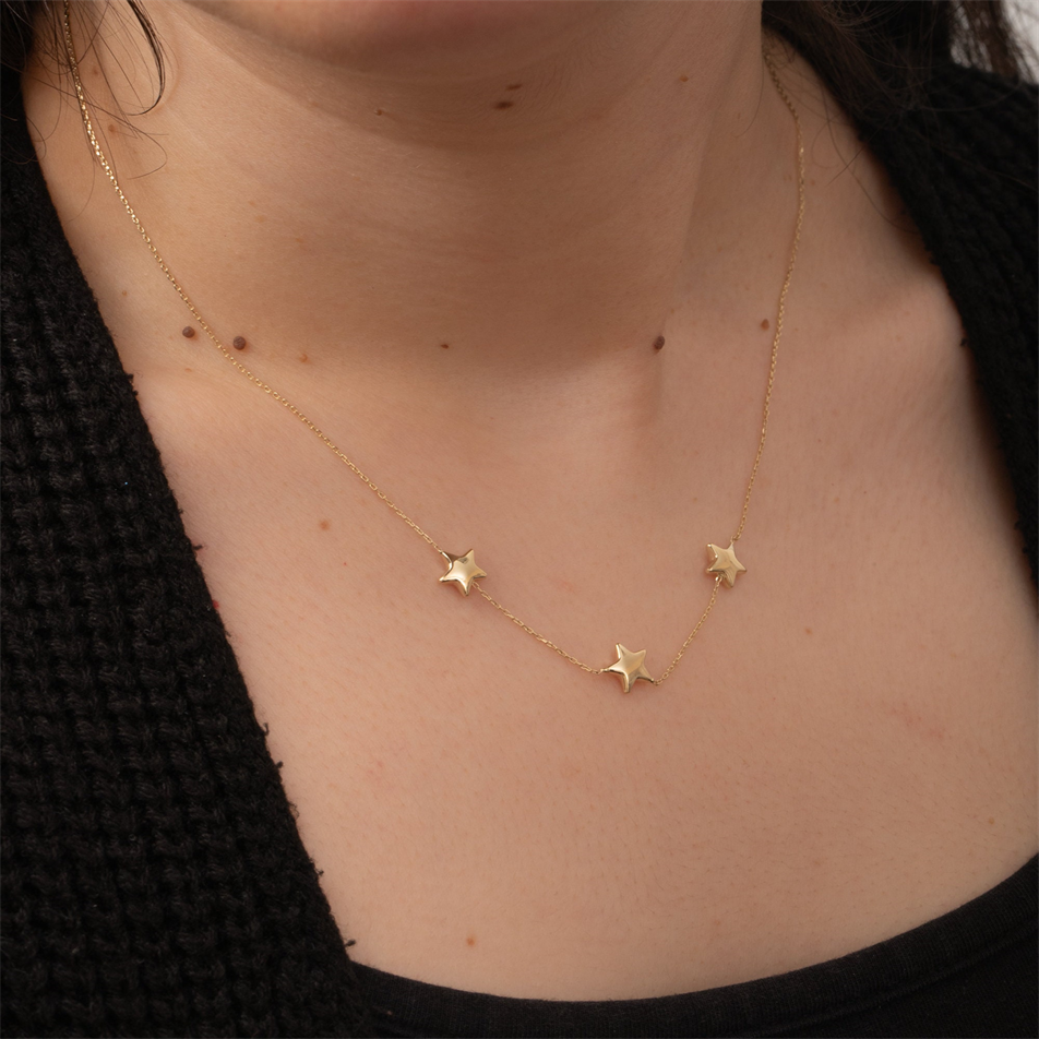 Altın Yıldız Figürlü Kolye