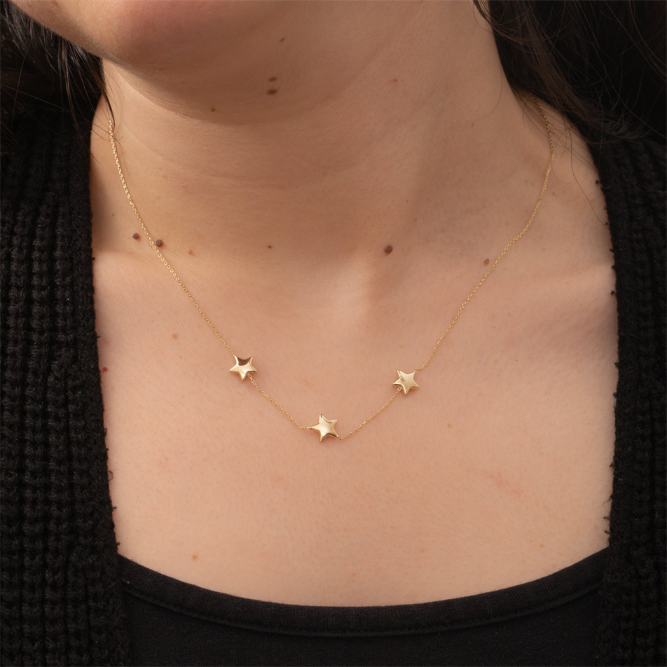 Altın Yıldız Figürlü Kolye