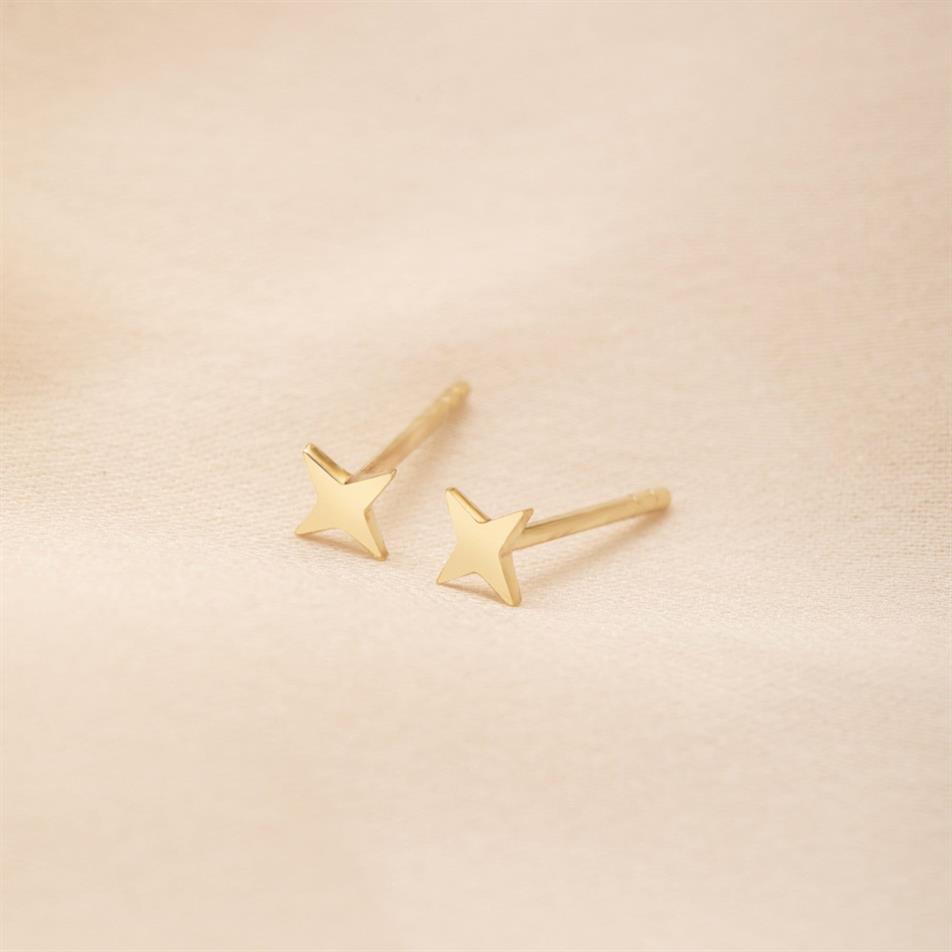 Gold Star Stud Earrings