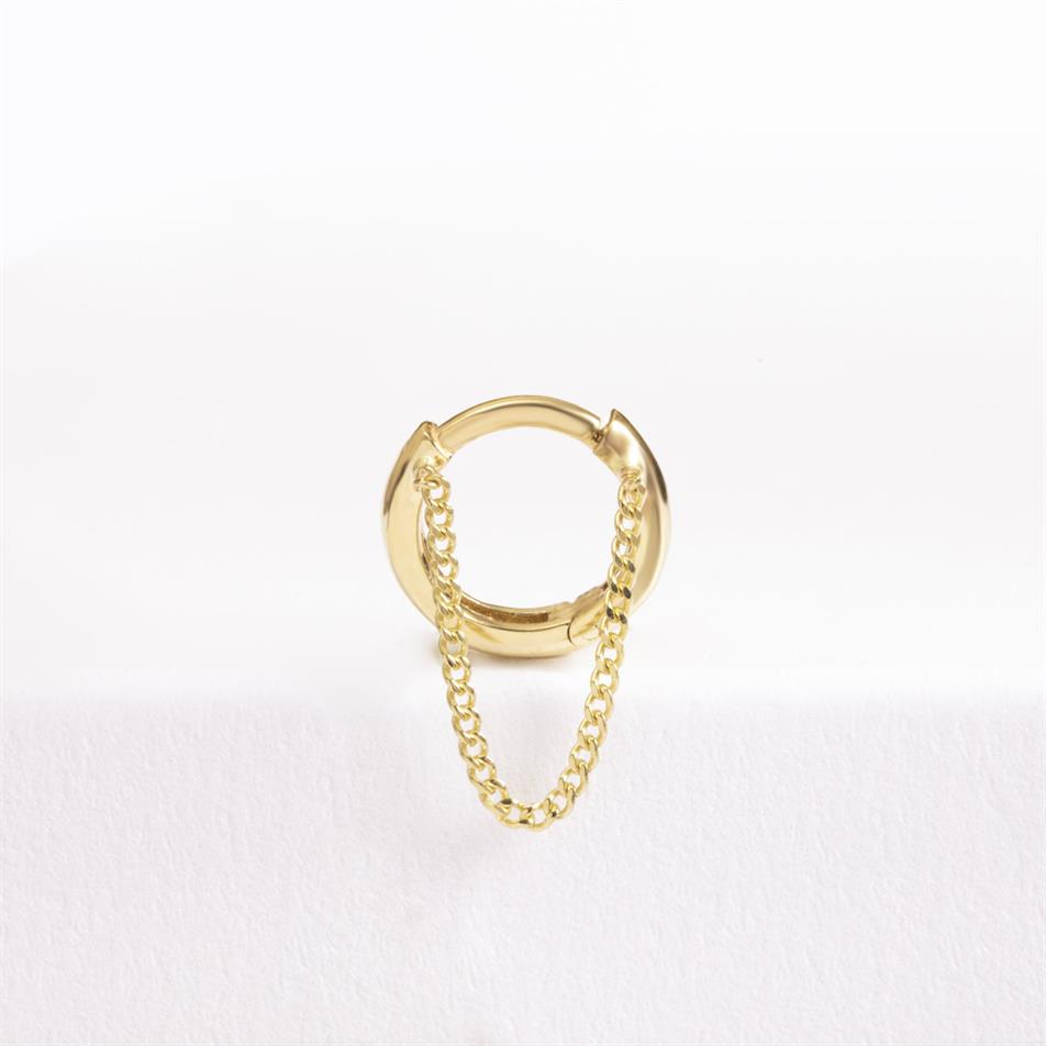Gold Chain Hoop Single Earring