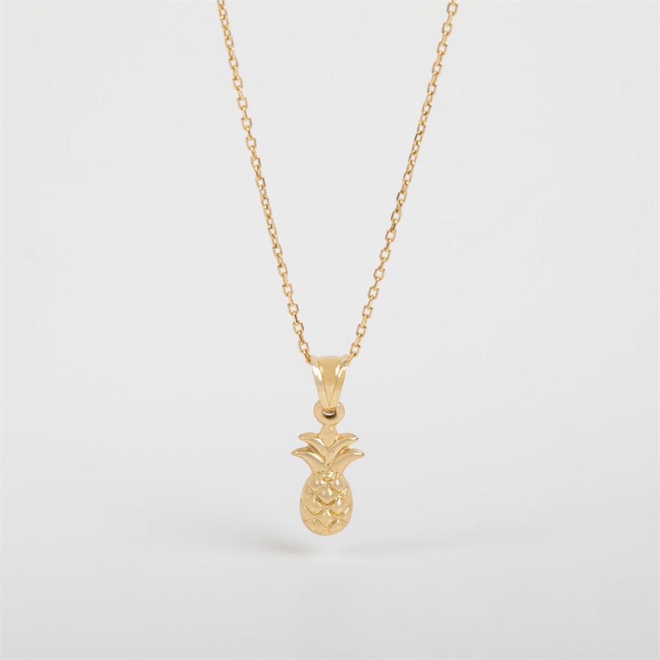 Pineapple Solid Gold Necklace