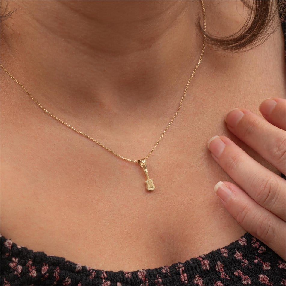 Guitar Solid Gold Necklace