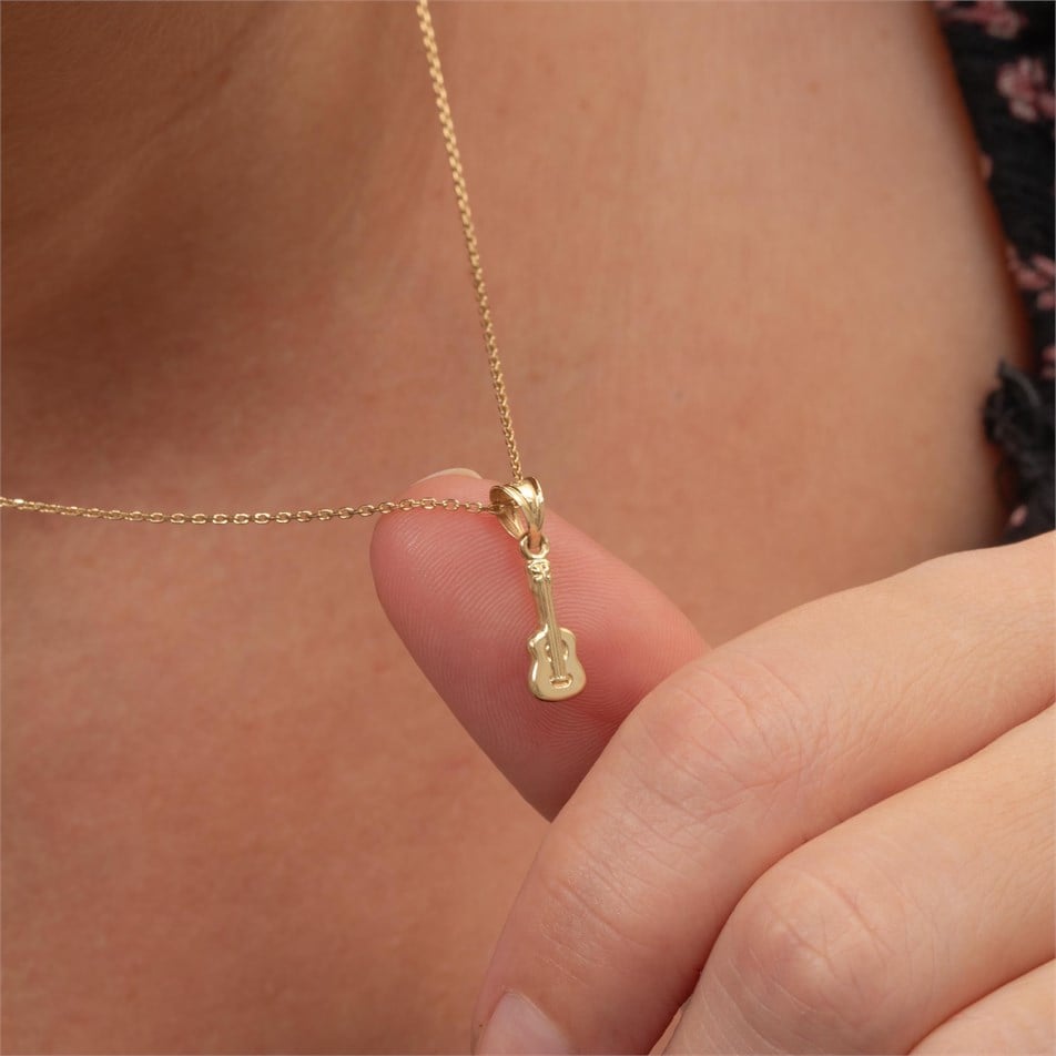 Guitar Solid Gold Necklace
