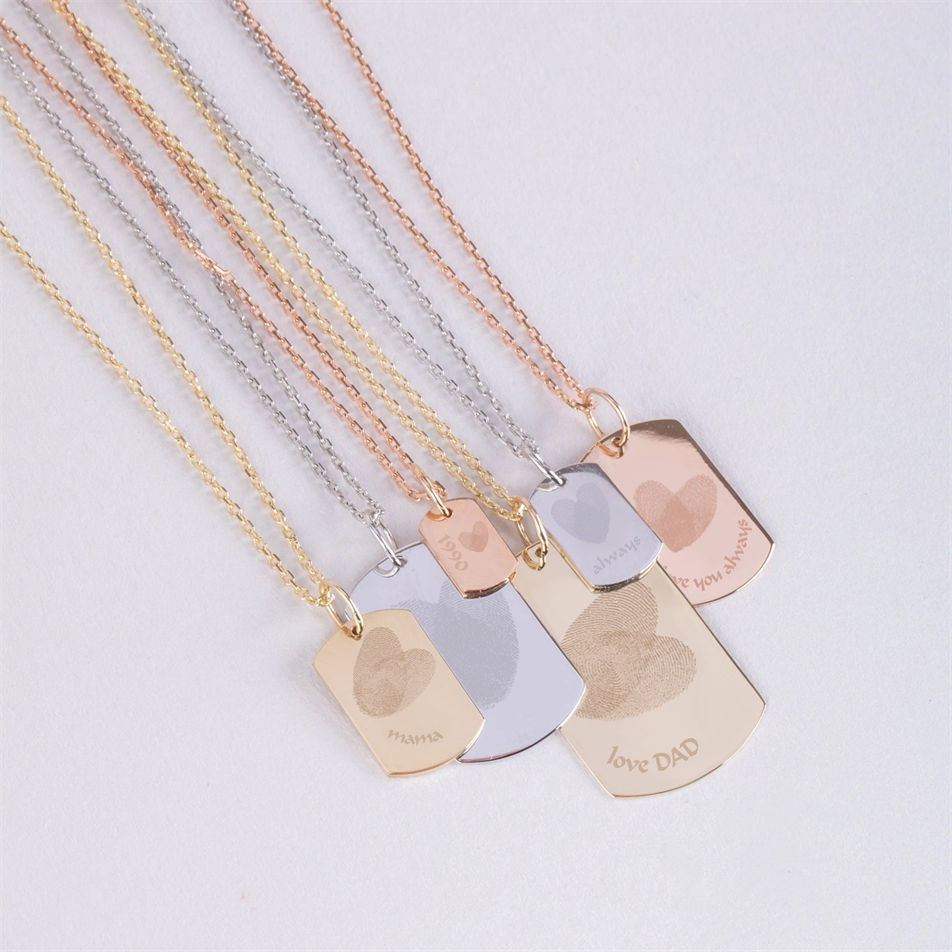 Altın Kalp Parmak İzi İsimli Kolye