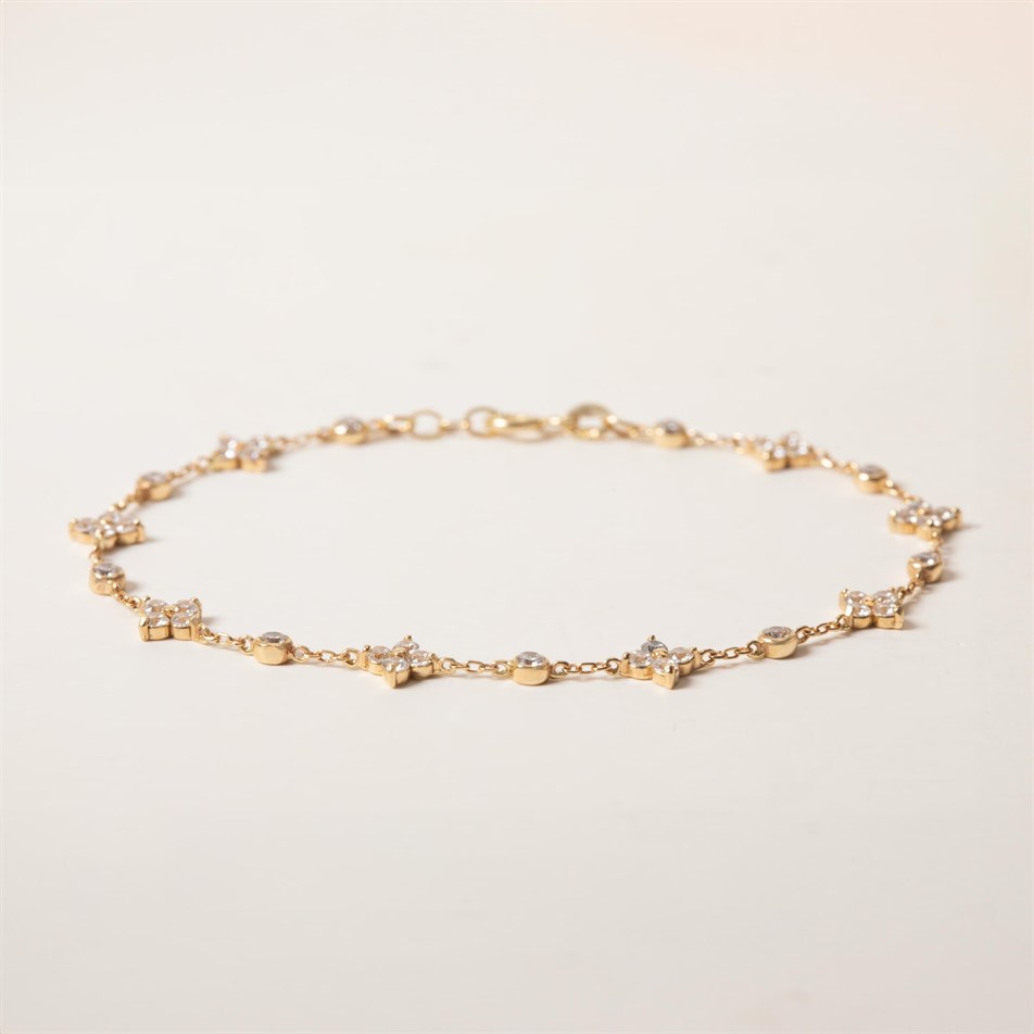 Gold Multi Stone CZ Bracelet