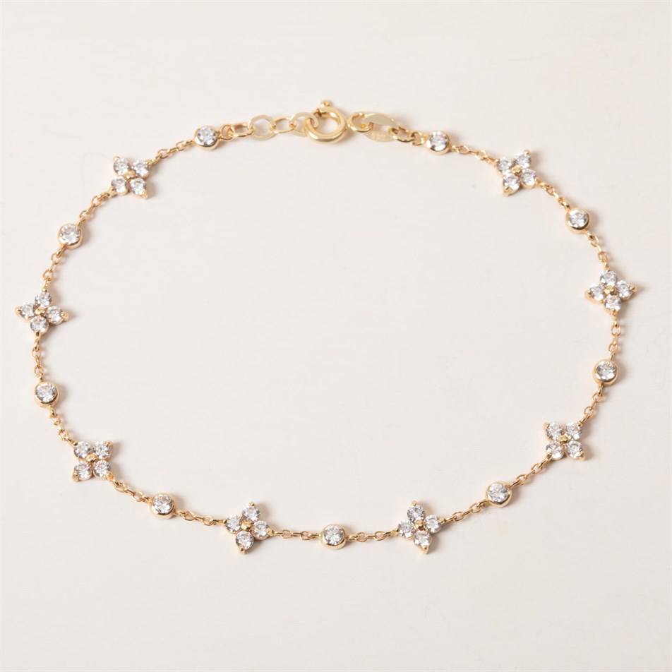 Gold Multi Stone CZ Bracelet