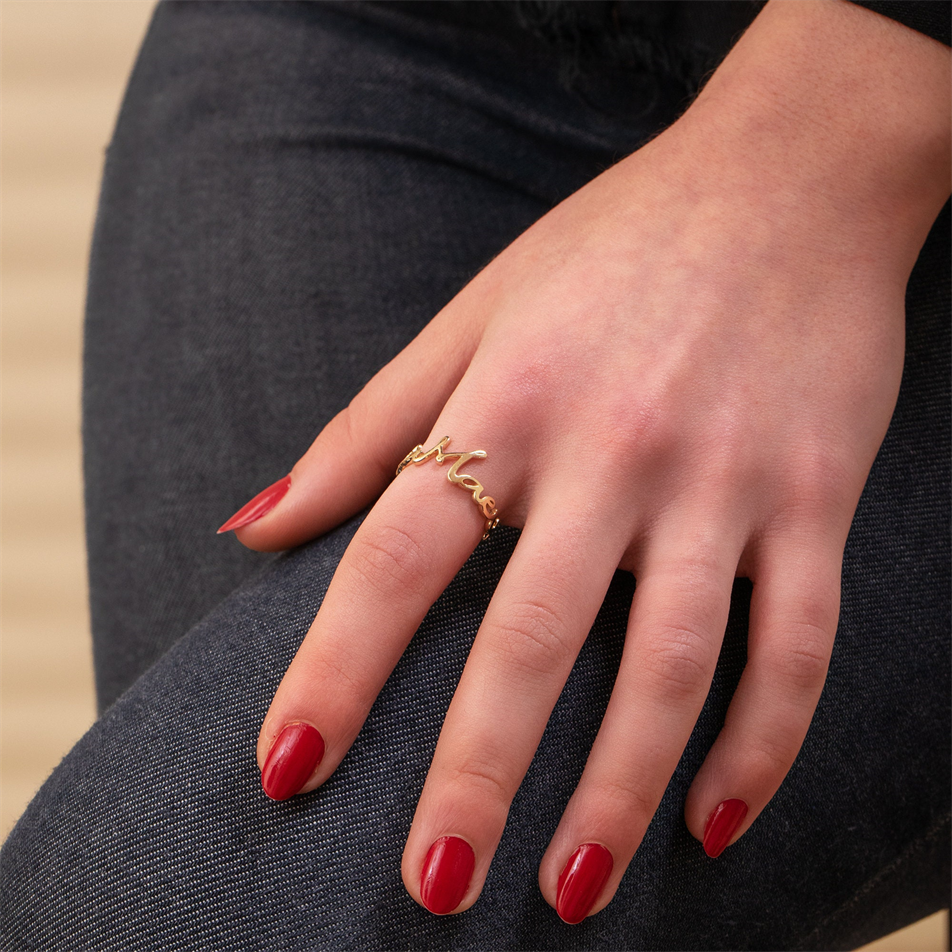 Altın Kişiye Özel İsim Yüzük