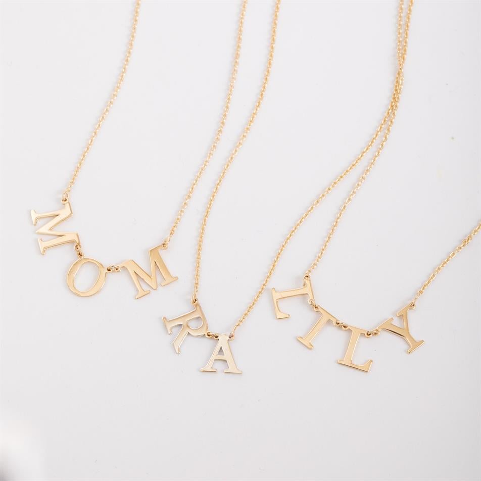 Gold Uppercase Name Necklace