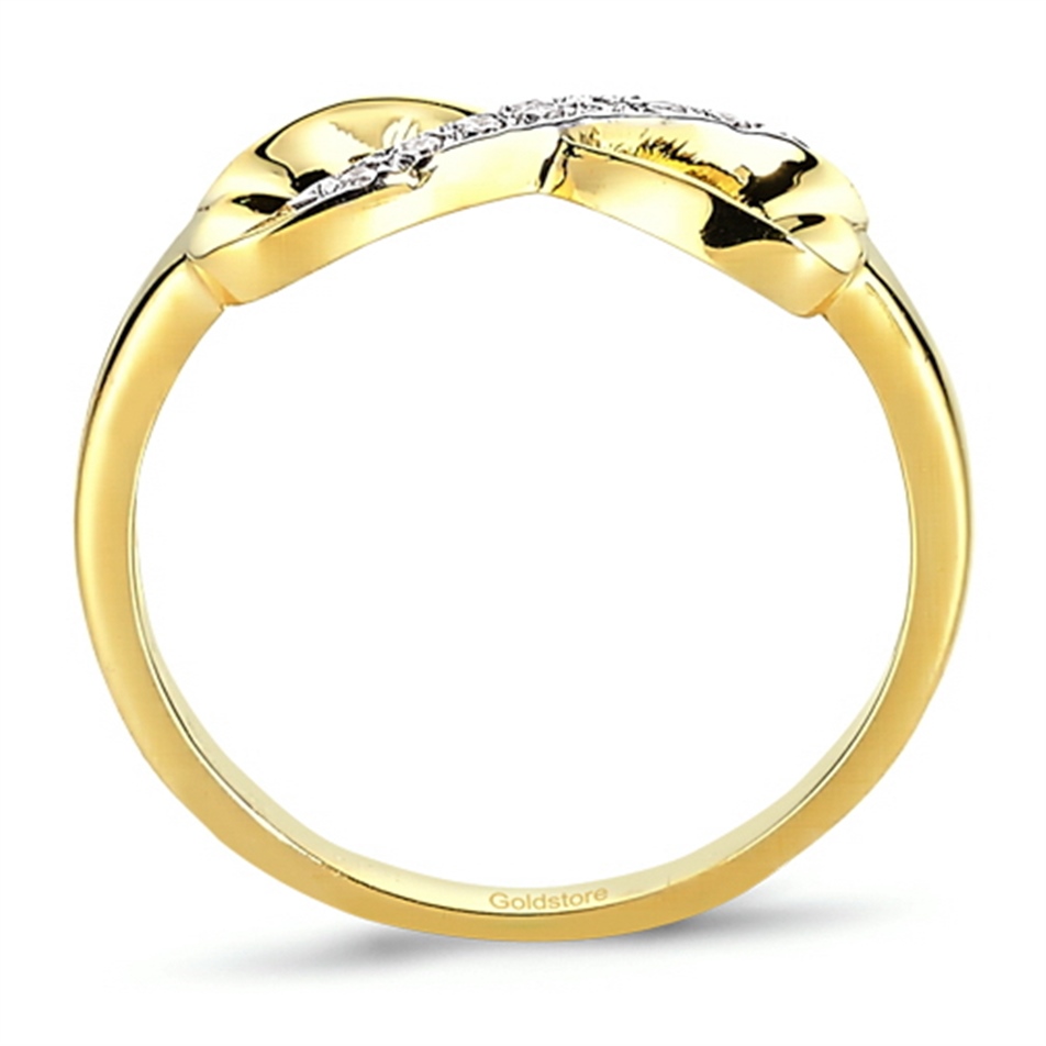 Solid Gold 0.04 ct Diamond Infinity Ring
