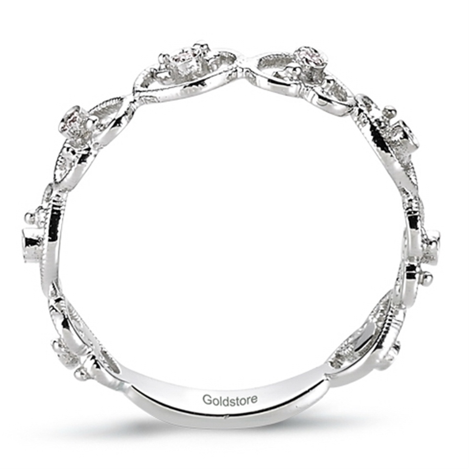 Solid Gold 0.05 ct Diamond Eternity Heart Ring