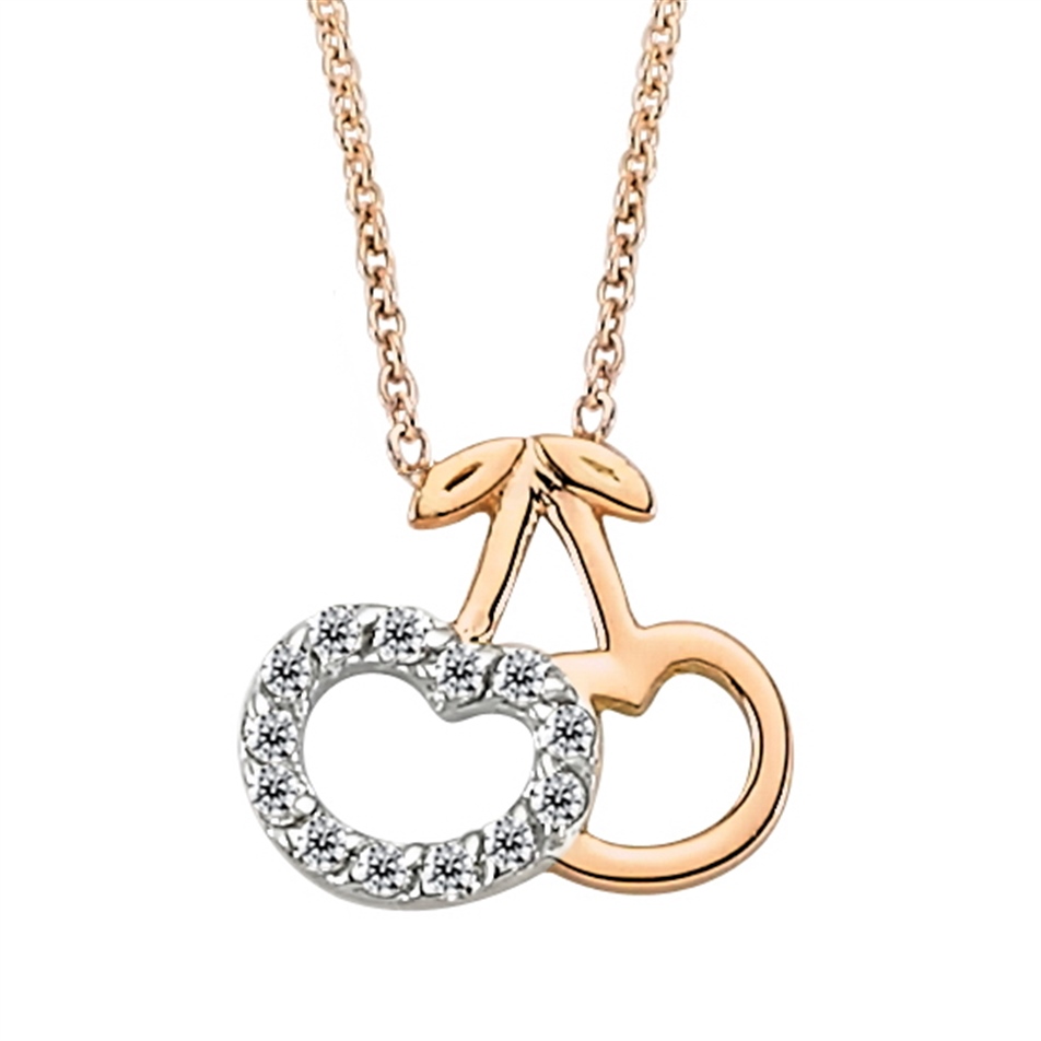 Solid Gold 0.06 ct Diamond Fashion Necklace