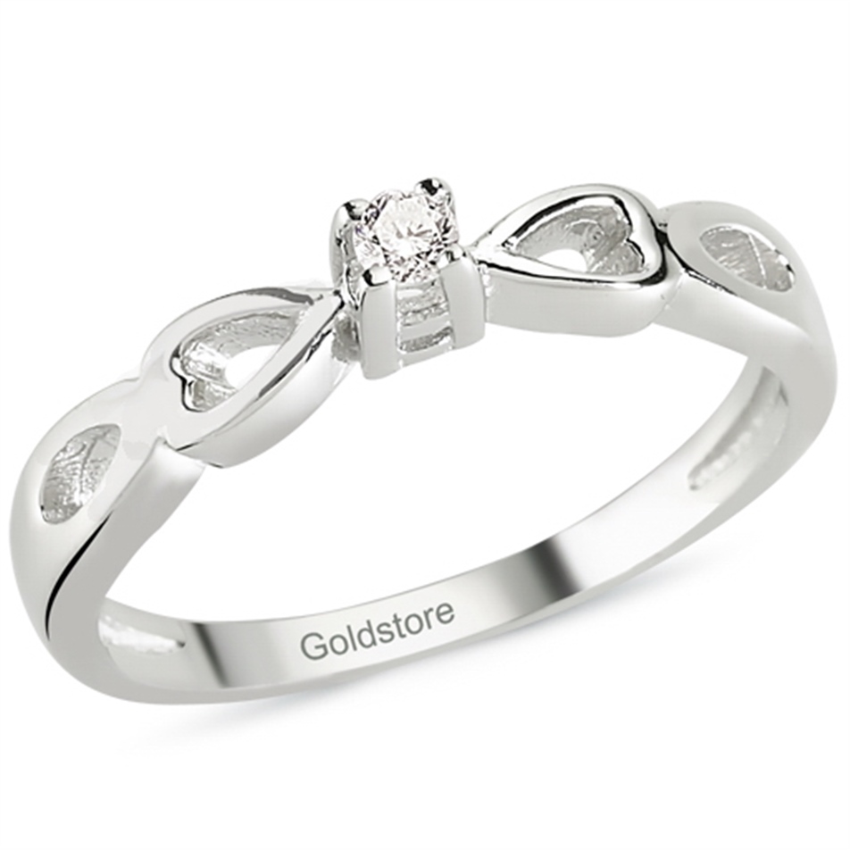 Solid Gold 0.06 ct Diamond Solitaire Ring