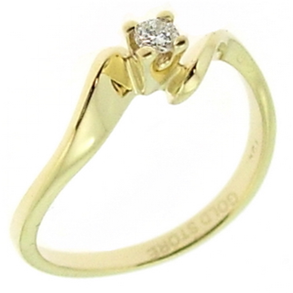 Solid Gold 0.08 ct Diamond Solitaire Ring