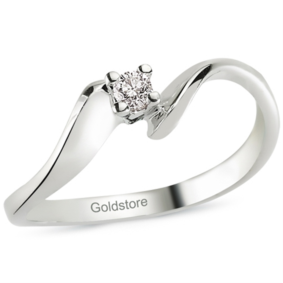 Solid Gold 0.08 ct Diamond Solitaire Ring