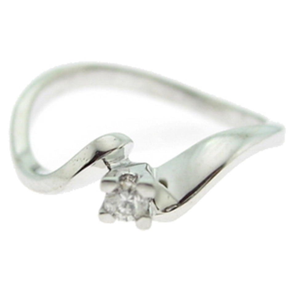 Solid Gold 0.08 ct Diamond Solitaire Ring