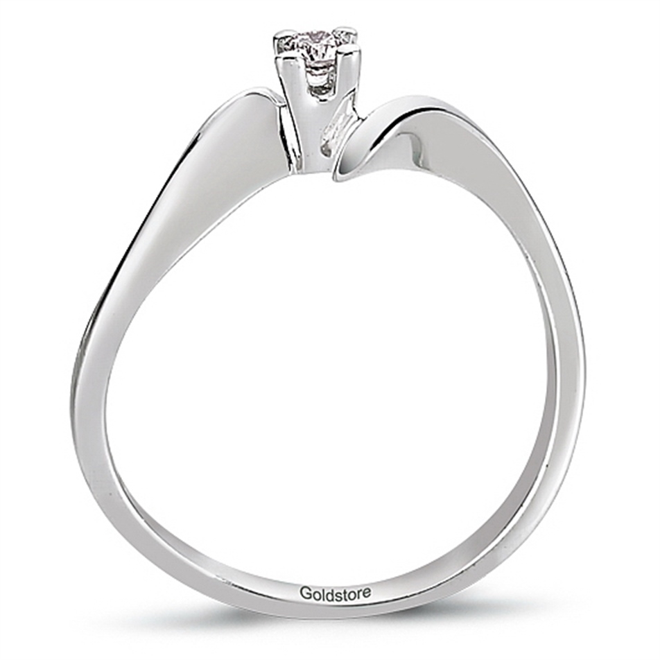 Solid Gold 0.08 ct Diamond Solitaire Ring