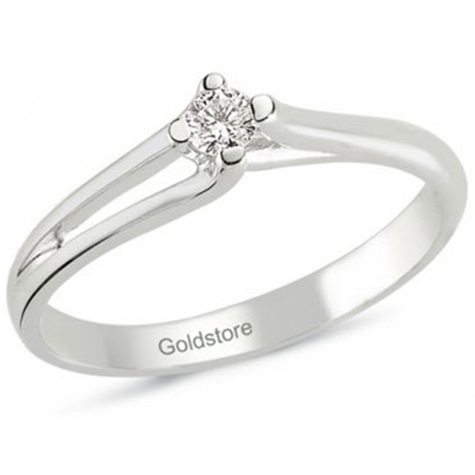 Solid Gold 0.09 ct Diamond Solitaire Ring