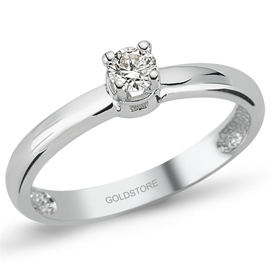 Goldstore-0.09 ct. Pırlanta Tektaş Yüzük