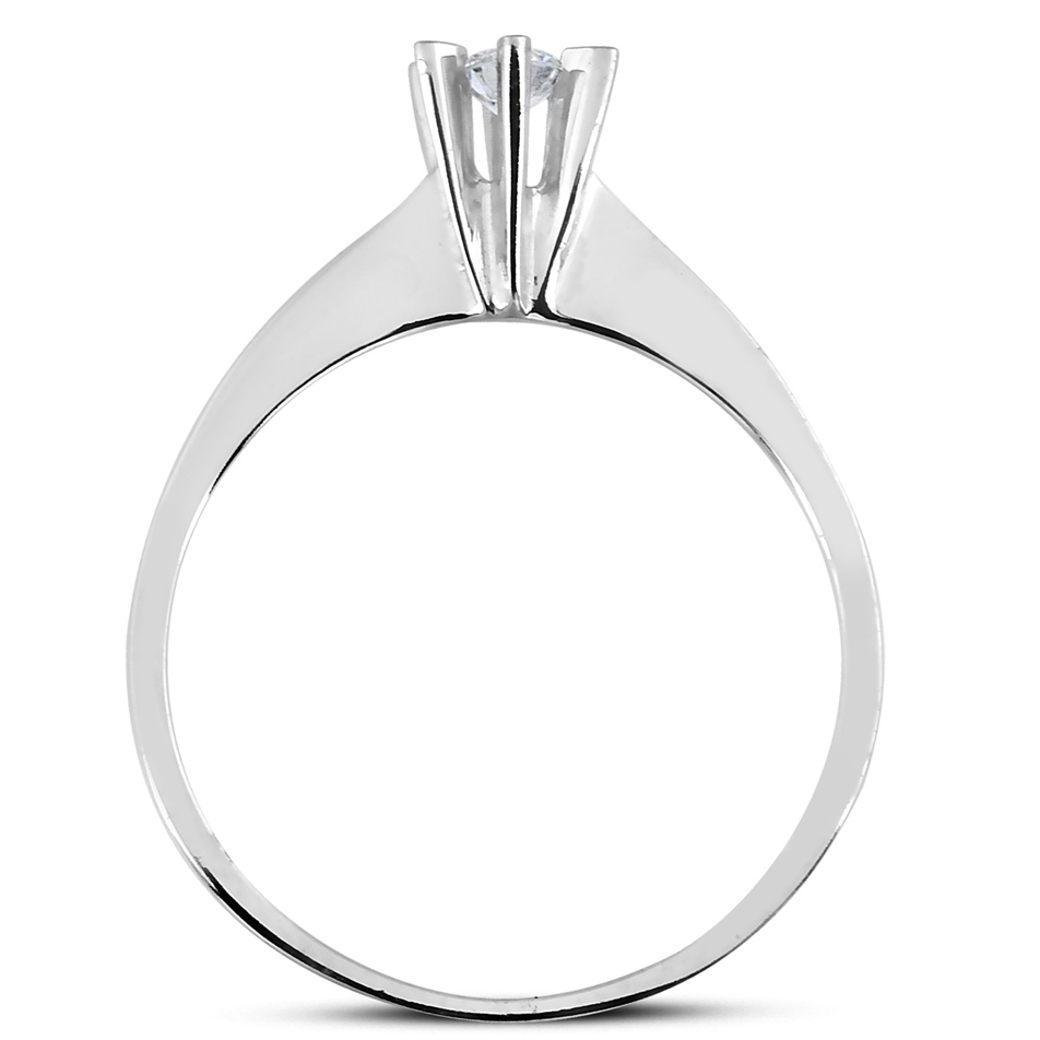 Solid Gold 0.09 ct. Diamond Solitaire Classic Ring