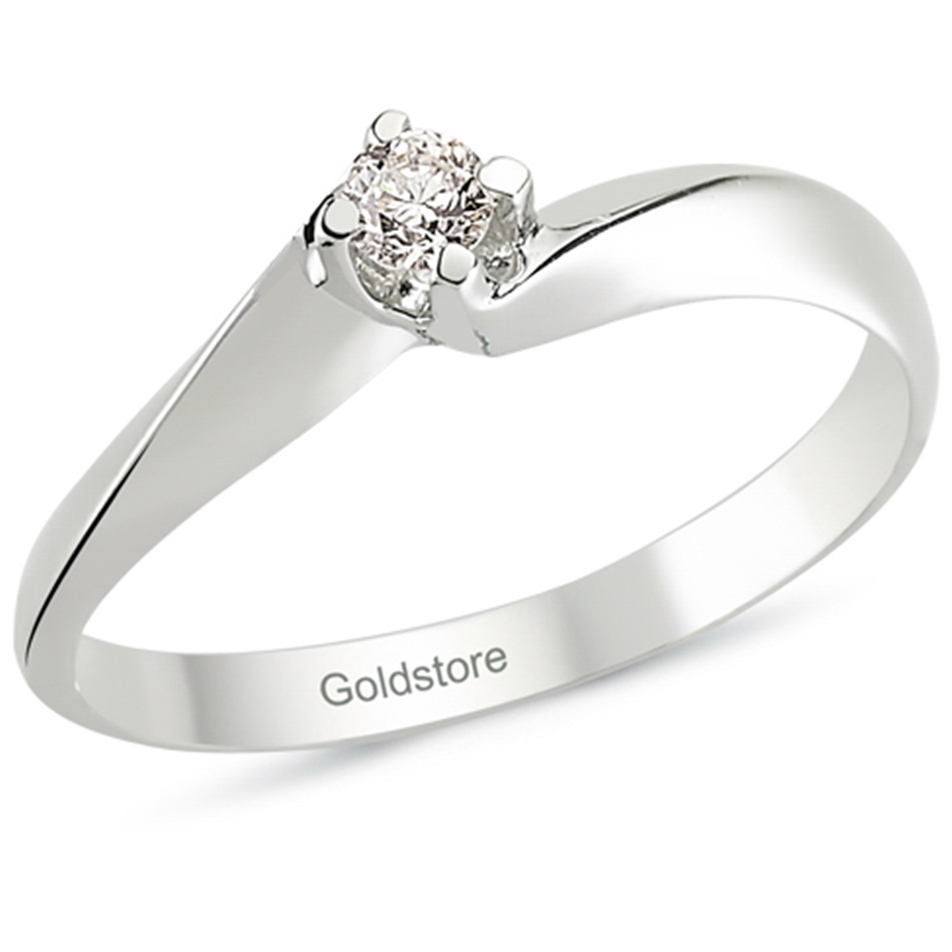 Solid Gold 0.1 ct Diamond Solitaire Ring